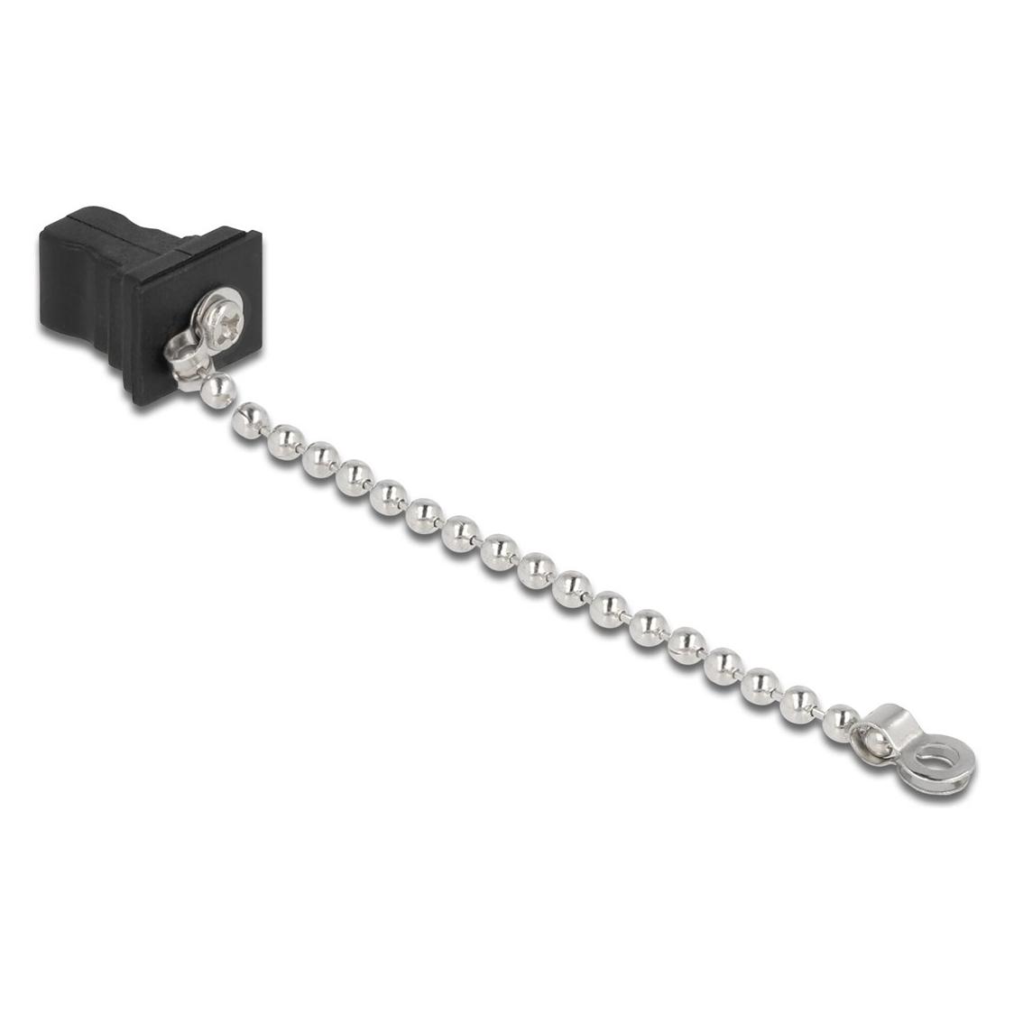 Delock LWL Staubschutzkappe mit Kette für SC Stecker schwarz (Blindmodul) (86847)