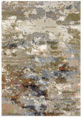 ROW ROW Gemma Contemporary Mottled Abstract Olive/Blue Area Rug