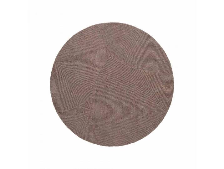 Tapis rond 120 x 120-rond cm, forme ronde, laine naturelle, motif rond