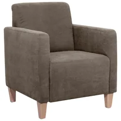 SESSEL Karol Bezug Veloursstoff Buche natur / sahara