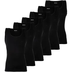 BOSS Herren Unterhemden, 6er Pack, gerippt - Tank Top RibClassic, Rundhals, Baumwolle Schwarz / L