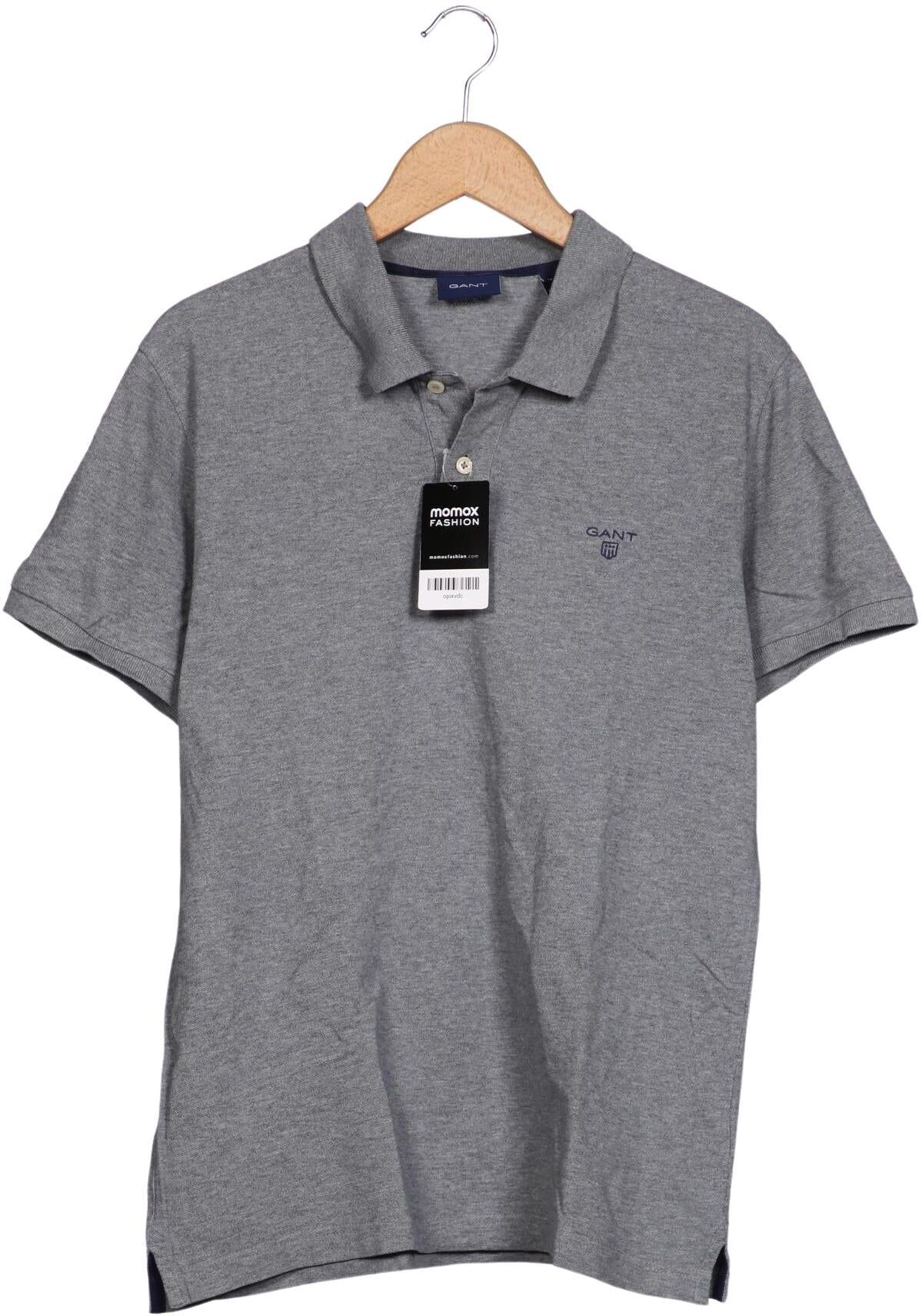 Gant Herren Poloshirt, Grau, Gr. M, Baumwolle - Second Hand