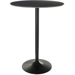 Hocher Designertisch rund in schwarzer Keramik und Metall D80 cm MALOU