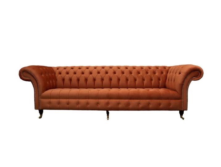 JVmoebel Chesterfield-Sofa Luxus Sofa aus 100% Leder im britischen Stil, Made in Europa