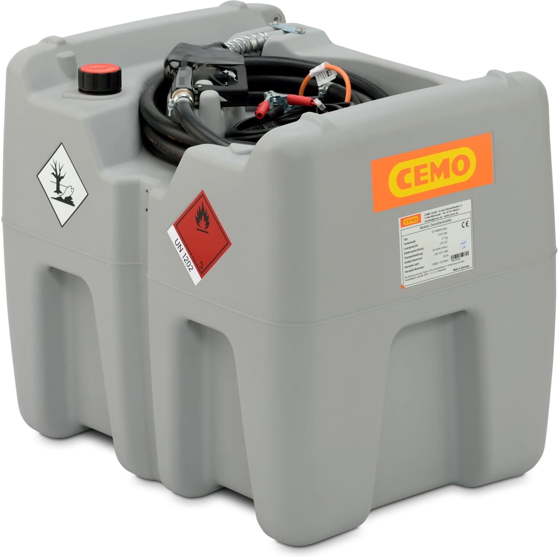 CEMO DT-Mobil Easy 210 l, 12V, CENTRI SP 30 30 l/min, ohne Deckel, mit AZV (10978)