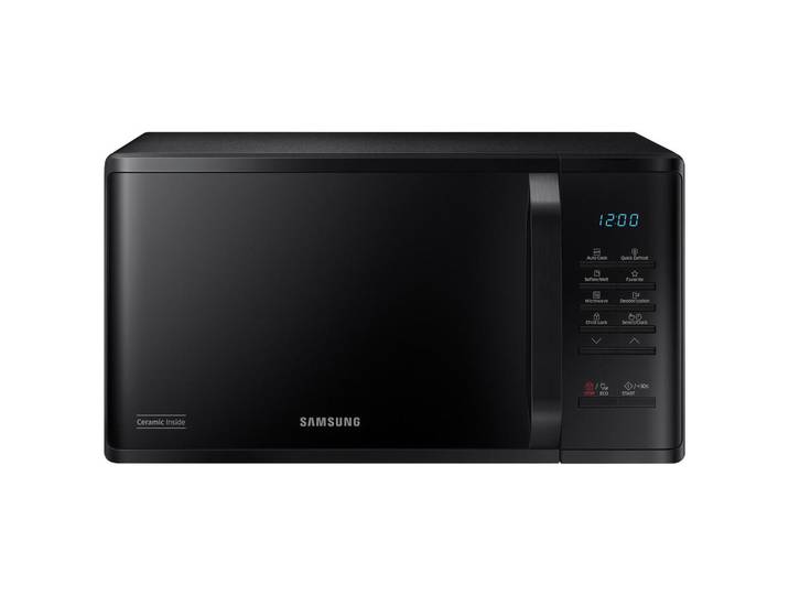 Samsung Mikrowelle Solo, Schwarz Hochglanz, Metall, Kunststoff, Glas, 48.9x27.5x37.4 cm, Digitaldisplay, Garraumbeleuchtung, Tageszeitanzeige, automatische Auftaufunktion, LED-Display, Auftaufunktion, Automatik-Kochprogramme, Signalton, Keramikboden, Timerfunktion, Kindersicherung, Küchen, Küchenelektrogeräte, Mikrowellen