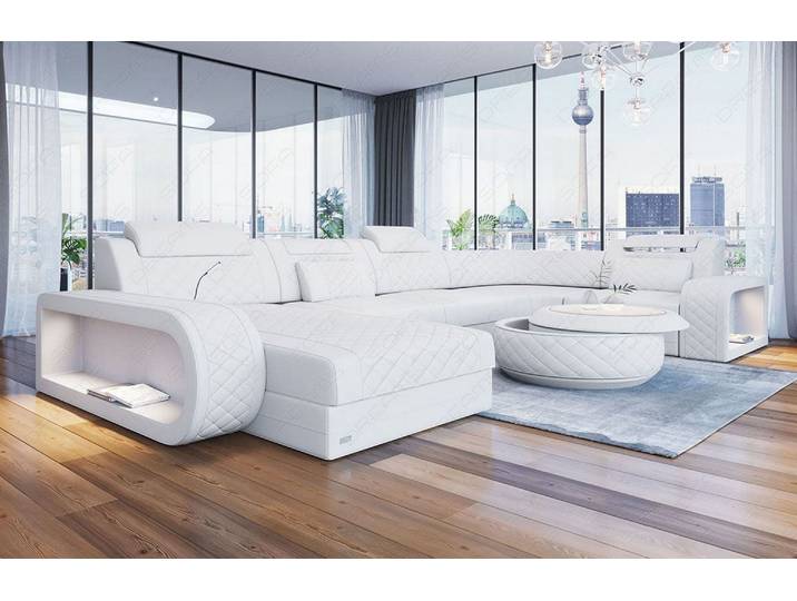 Wohnlandschaft Berlin U-Form aus Leder