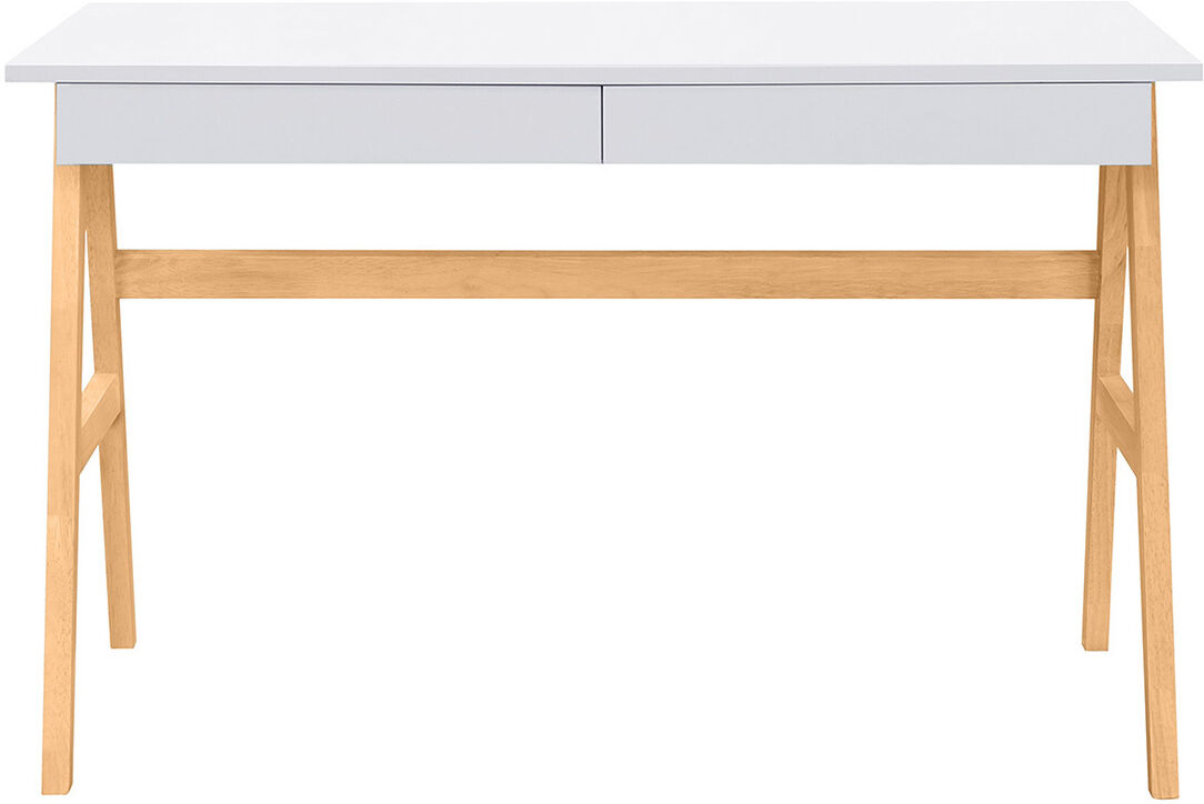 Miliboo Design-Schreibtisch Weiß und Holz BROOK