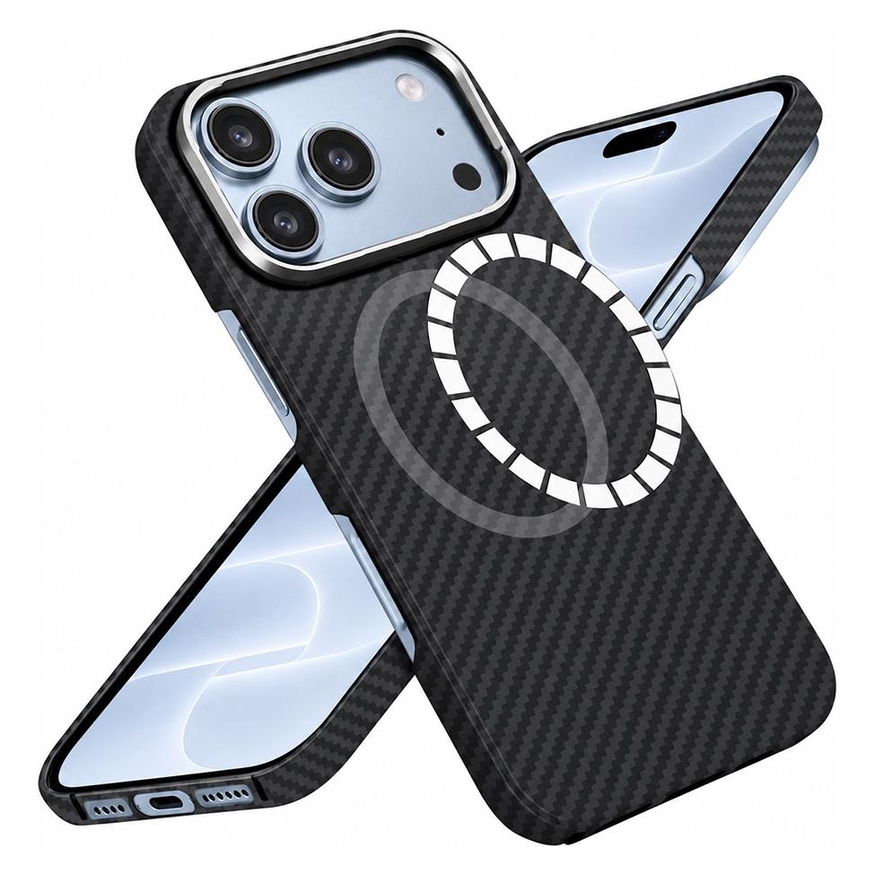 Techsuit - MagSafe aus Aramidfaser - iPhone 18 Pro / iPhone 17 Pro - Schwarz (Apple iPhone 17 Pro, Apple iPhone 18 Pro) (75658026)