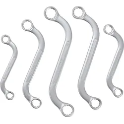 BGS Doppel-Ringschlüssel-Satz S-Form SW 10 x 11 - 18 x 19 mm 5tlg. - 1216