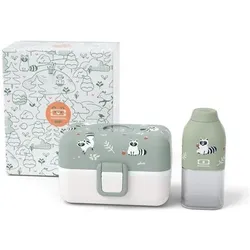 Monbento KidsGeschenkBox Set 3tlg. Grüner Waschbär, Lunchbox, Grün