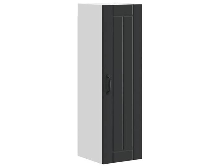 fsahslih Wandschrank Schwarz 30x31x100 cm Holzwerkstoff Küchenschrank Schlanker Küchen-Wandschrank aus Holzwerkstoff mit 1 Tür und 2 Einlegeböden für geordnete Aufbewahrung im Kochbereich.