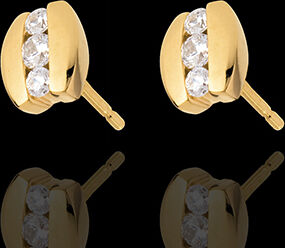 Edenly Ohrstecker Kostbarer Kokon - Trilogie Abschweifung - Gelbgold - 6 Diaman