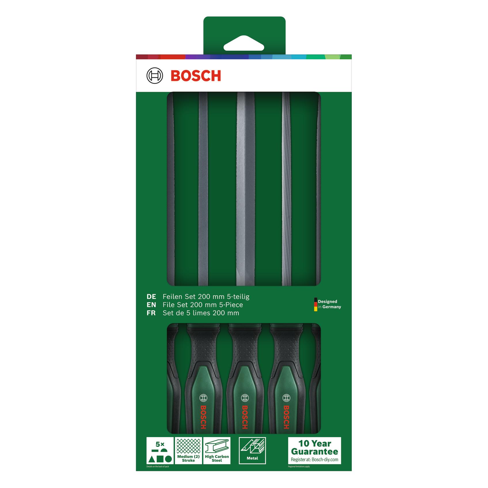 Bosch Professional Stahlfeilen-Set (Hieb 2, 200 mm) (1600A02ZB0)