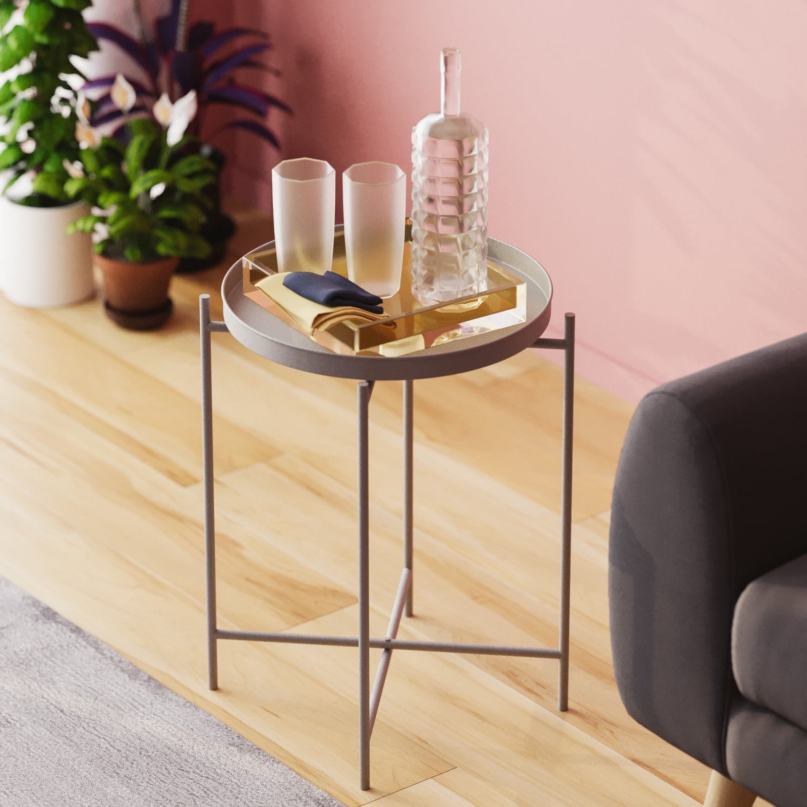 Skye Decor Salontafel Shb-007-C Grijs Metaal B/D/H: 46 x 46 x 56 cm
