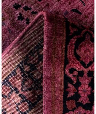 Solo Rugs "Overdyed Hand-Knotted Wool Modern-Contemporary Purple Runner 2' 7"" x 8' 3"""