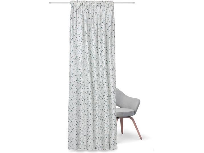 Gardine GERSTER Madina Gr. 1, blau, B:140cm H:245cm, Wirkware, Baumwolle, Gardinen, Gardine, Fertigschal aus Baumwolle