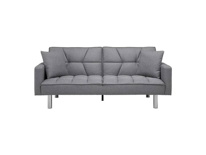 Bettsofa Grau Holz, Textil