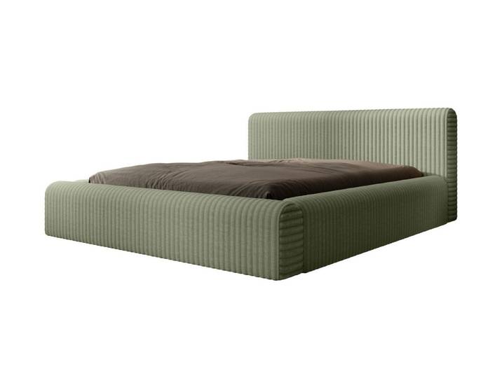 moebelfaktor Polsterbett Miloa Softcord Mit Fellstruktur, weiches Kopfteil, großer Bettkasten, inkl. Lattenrost