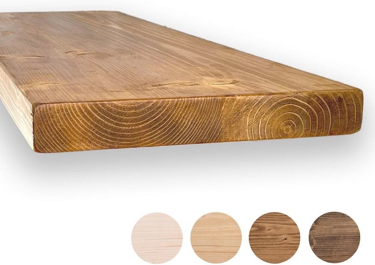Rustiek zwevend wandrek van hout - Breedte: 150 cm
