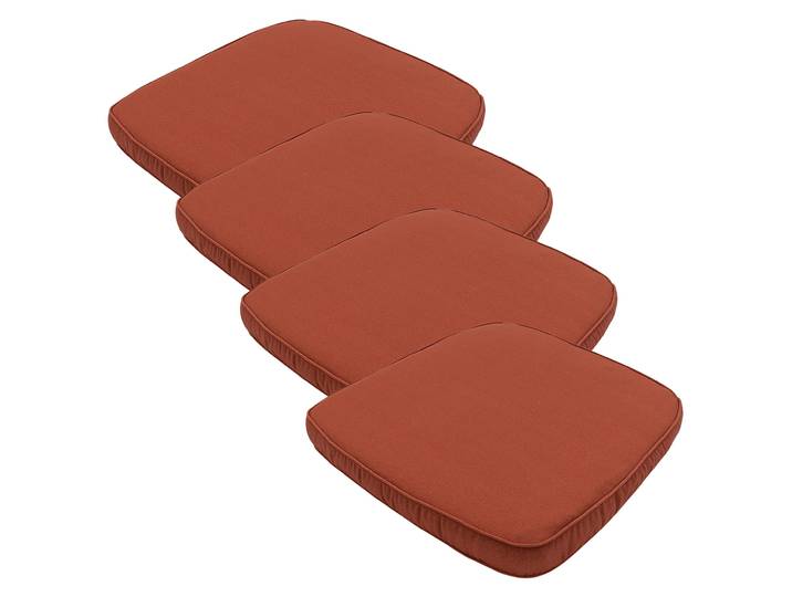 Stuhlkissen Outdoor 4er-Set, bequeme und komfortable Sitzkissen, terra, 48 x 48 cm