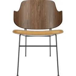 The Penguin Lounge Stuhl, Nussbaum mit gepolstertem Sitz, Cognac Leder