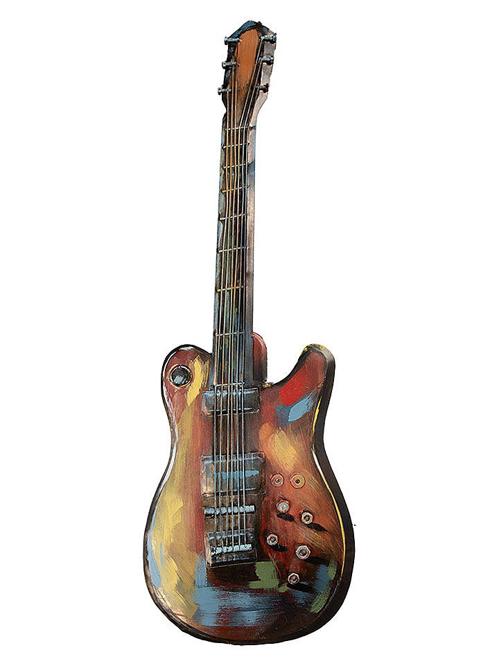 Clayre & Eef Wanddekoration "Gitarre" in Hellbraun - (B)28 x (H)83 cm - onesize