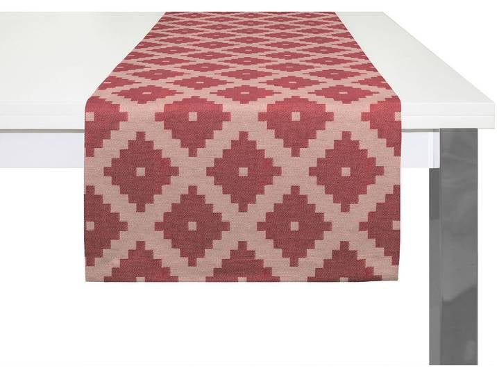 Tischläufer ADAM Maroccan Shiraz Gr. 1, rot (dunkelrot), B:50cm L:150cm, Bio-Baumwolle, Tischdecken, Tischläufer