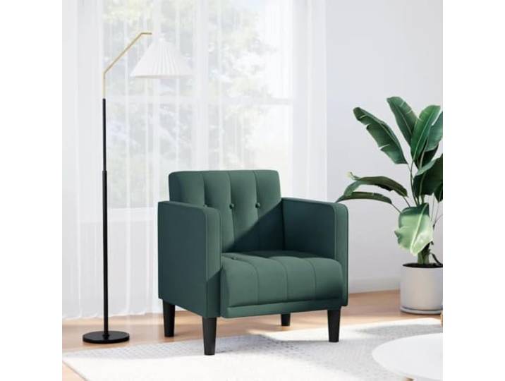 IBUQDDV Sessel mit Armlehnen Dunkelgrün 53 cm Stoff Polyester Atmungsaktives Polyester, Schaumstoff-Feder-Sitz, Sperrholzrahmen, vielseitig, modernes Design