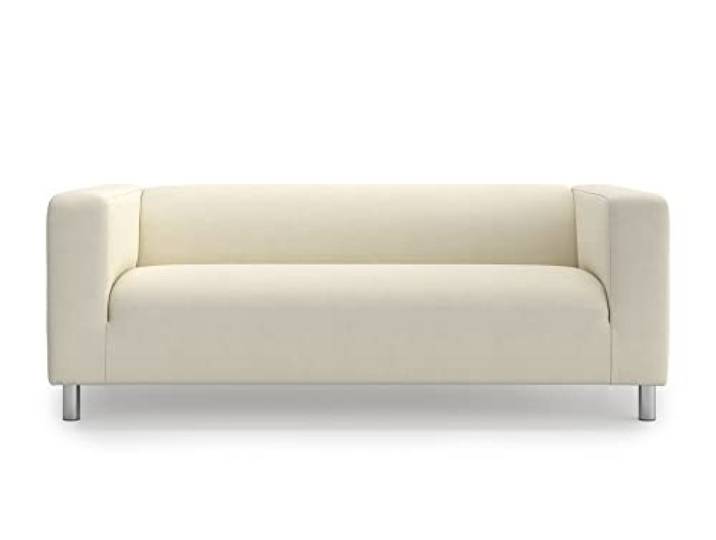 MASTERS OF COVERS Vervangende Bankhoes Compatibel met IKEA Klippan 2-zitsbank\, Klippan 2-zitsbankhoes\, Loveseat hoes\, 180 x 85 x 58 cm (Crème\, Katoen)