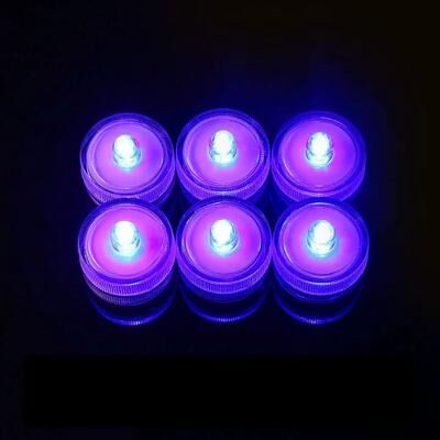 Inspire Select IP68 Waterproof Submersible LED Tea Lights Battery Operated Flameless Underwater LED Candles For Vases, Ponds & Party blue Light 6pcs