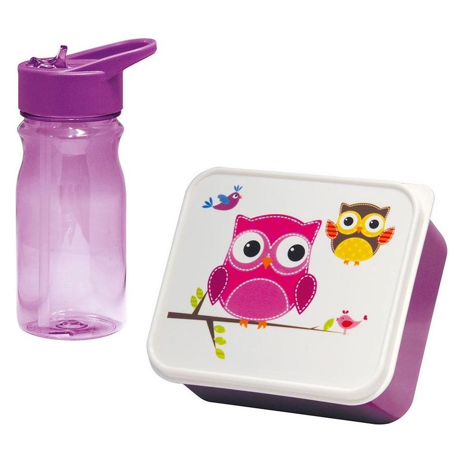 Mondex Brotzeitdose mit Flasche Eule Rosa (45272681)