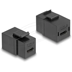 DELOCK Keystone Modul USB-C 2.0 Buchse zu Buchse schwarz