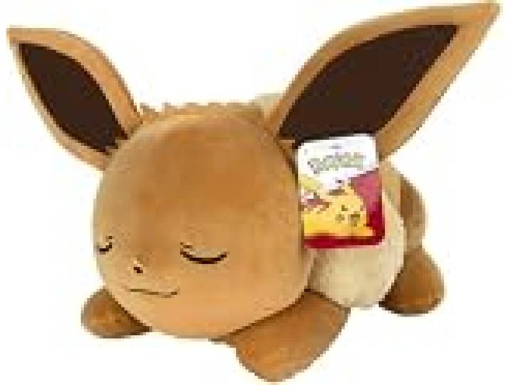 Pokémon Peluche Évoli Qui dort Peluche Exclusive de 45 cm Qui dort