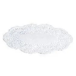 Esmeyer 5x Tablettdeckchen oval, Dekor Rose, 18x26 cm, weiß, Paket à 250 Stück, 1-lagiges Papier
