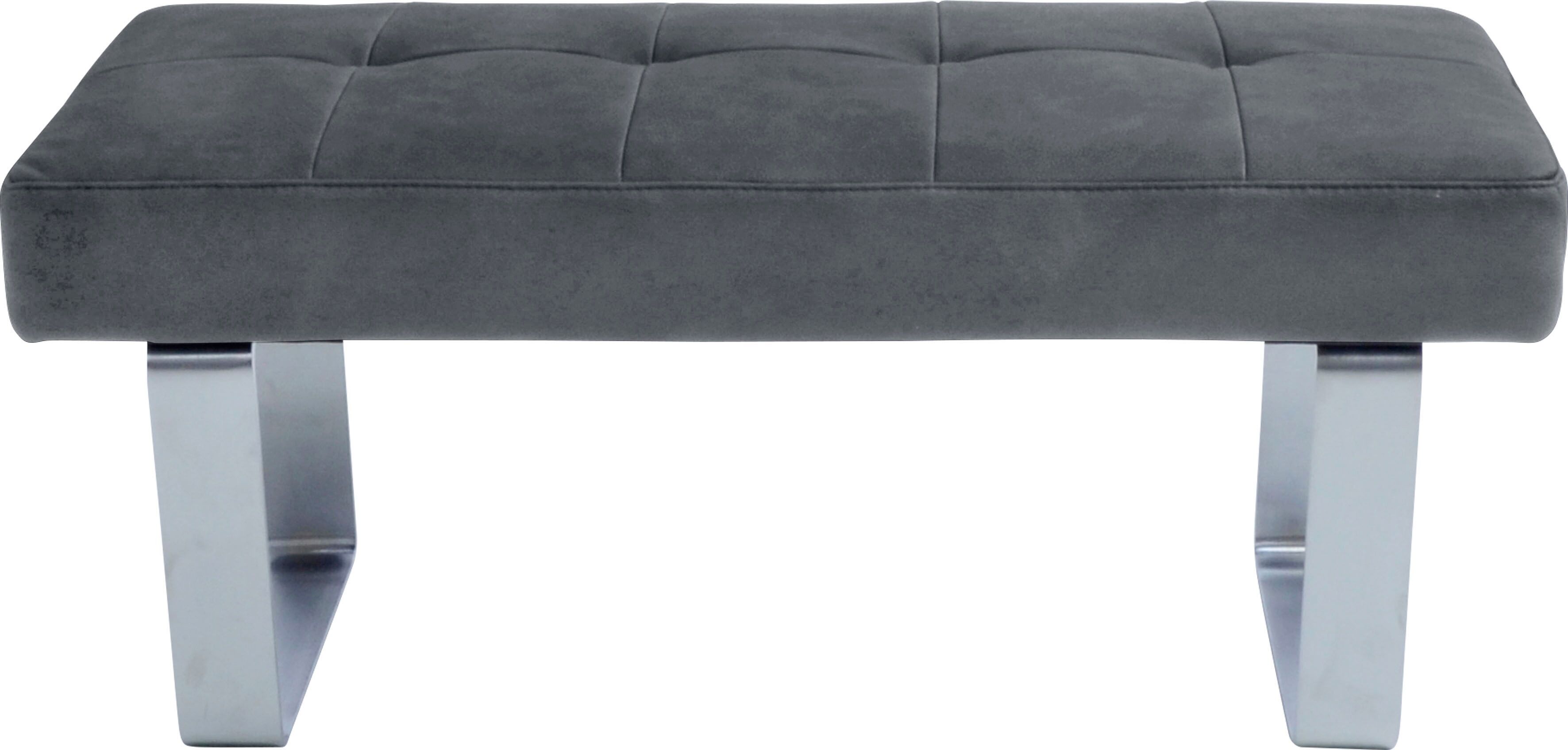 Hockerbank K+W KOMFORT & WOHNEN "Santos II", blau (ocean), B:113cm H:51cm T:49cm, 100% Polyester, Hocker, Hockerbank, Sitzpolsterung aus hochwertigem Kaltschaum, Breite ca. 113 cm ocean B/H/T: 113cm x 51cm x 49cm, Microfaser Struktur 755