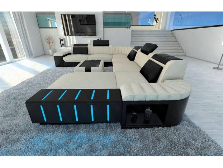 XXL Stoff Wohnlandschaft Bellagio U-Form