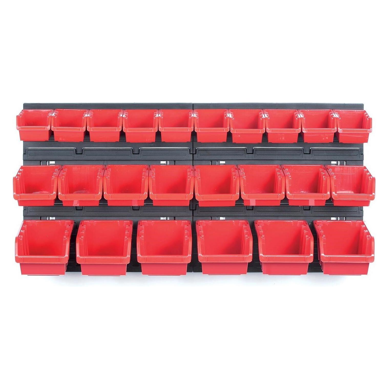 Kistenberg Hängewand mit 24 Werkzeugkästen ORDERLINE 800x165x400 (Kunststoff) (KOR2-S411)