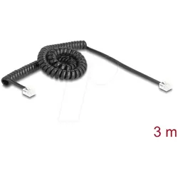 DELOCK 90224 - Telefonkabel / Spiralkabel, RJ11 Stecker / Stecker, 3 m