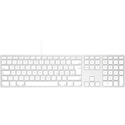 Matias FK318CS-DE Aluminum Wired Keyboard for Mac USB Tastatur Deutsch, QWERTZ, Mac Silber/Weiß