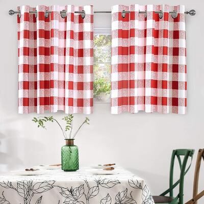 Porch & Den Alfalfa Plaid Pattern Room-darkening Window Curtains