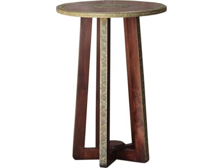 Orientalischer Beistelltisch, Hocker - handgearbeitet, Messing, Modell 84 Kunstvoller Tisch aus geprägtem Messingblech, einzigartiges Design, dekorativer Blickfang für jedes Zuhause.