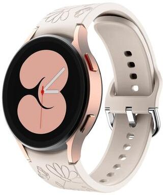 Everyday Crate Samsung Galaxy Watch 6 Silicone Watch Band Butterfly Flower Embossed Soft Replacement Strap starlight Color