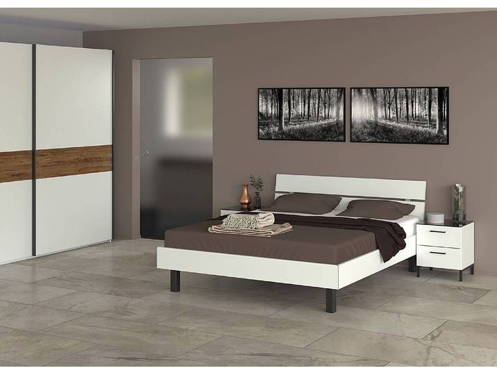 Bettgestell Vito 140 x 200cm MDF Mitteldichte Holzfaserplatte , lackiert Weiß