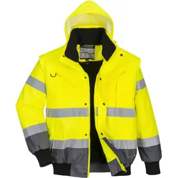 Warnschutz Pilotenjacke "C465" Kontrast - L - gelb/grau