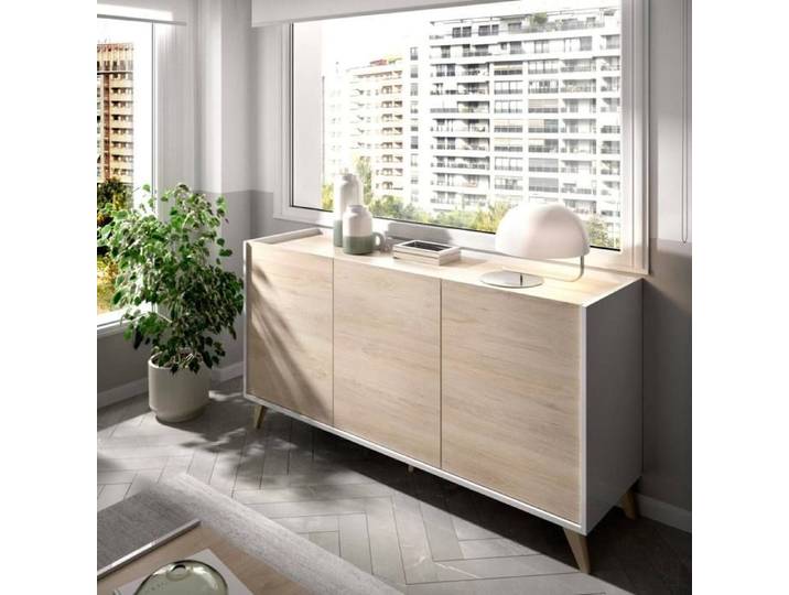 Buffet Afrodite 155 x 43 x h75 cm chêne blanc