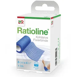 RATIOLINE acute Fixierbinde kohäsiv 8 cmx4 m blau 1 St