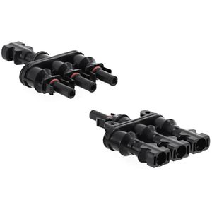 Offgridtec Solarstecker 8-01-010335, MC4 3-fach-Verteiler, für 4 - 6mm² Solarkabel, bis 1000V, IP67 wasserdicht, 1 Paar