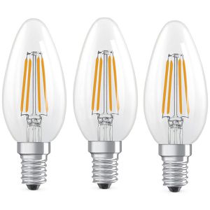 OSRAM LED-Lampe Efficiency Class A Filament, E14, 2,2W ersetzt 40W, warmweiß, 3 Stück