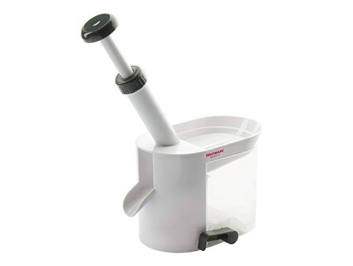 Westmark Kersenontpitter met trechter en opvangbakje, hoogte: 22 cm, kunststof/roestvrij staal, wit/antraciet, 40302260